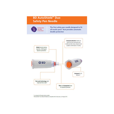 BD AutoShield Duo Safety Pen Needle 5mm