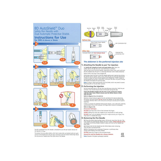 BD AutoShield Duo Safety Pen Needle 5mm