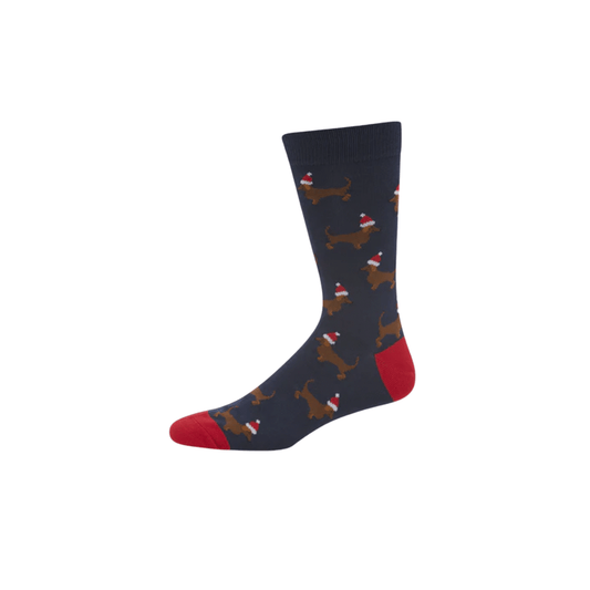 Bamboozld Mens XMAS Dash Bamboo Sock Navy