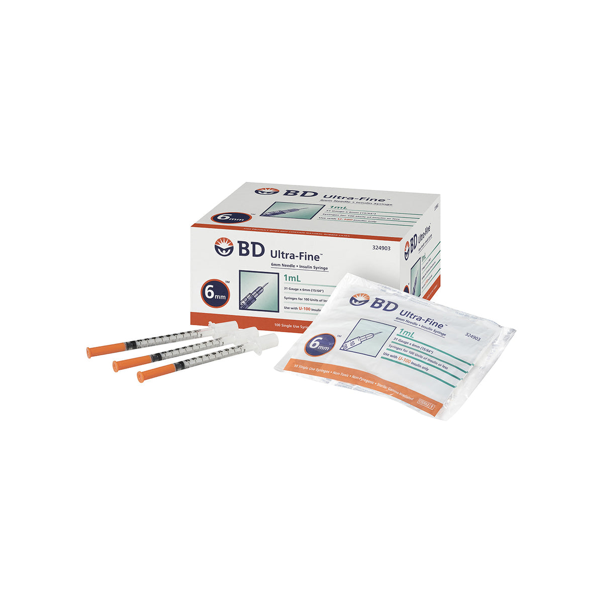 BD Ultrafine Syringe 31G 1.0ml 6mm 100pk
